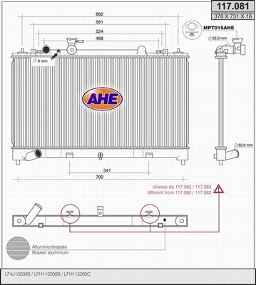 AHE 117.081 - Radiators, Motora dzesēšanas sistēma autodraugiem.lv