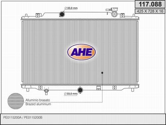 AHE 117.088 - Radiators, Motora dzesēšanas sistēma autodraugiem.lv