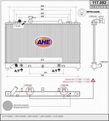 AHE 117.082 - Radiators, Motora dzesēšanas sistēma autodraugiem.lv