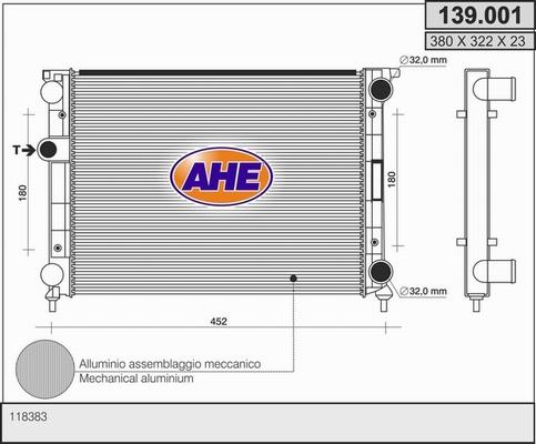 AHE 139.001 - Radiators, Motora dzesēšanas sistēma autodraugiem.lv