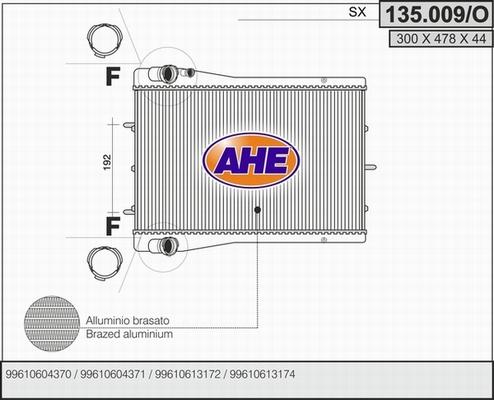 AHE 135.009/O - Radiators, Motora dzesēšanas sistēma autodraugiem.lv