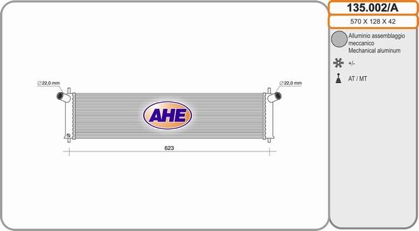 AHE 135.002/A - Radiators, Motora dzesēšanas sistēma autodraugiem.lv