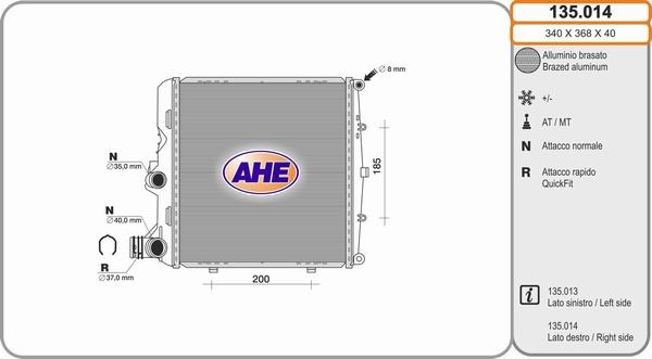 AHE 135.014 - Radiators, Motora dzesēšanas sistēma autodraugiem.lv
