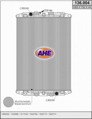 AHE 136.004 - Radiators, Motora dzesēšanas sistēma autodraugiem.lv
