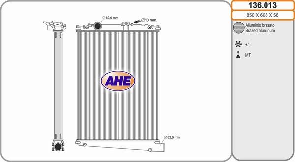 AHE 136.013 - Radiators, Motora dzesēšanas sistēma autodraugiem.lv