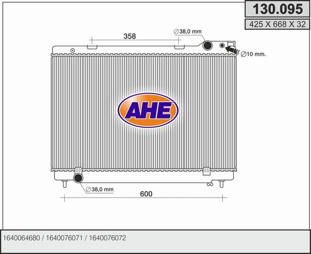 AHE 130.095 - Radiators, Motora dzesēšanas sistēma autodraugiem.lv