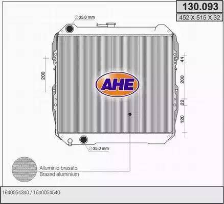 AHE 130.093 - Radiators, Motora dzesēšanas sistēma autodraugiem.lv