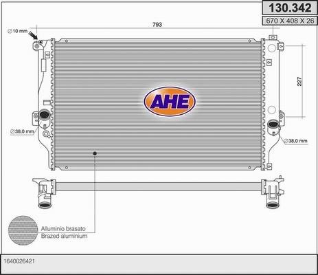 AHE 130.342 - Radiators, Motora dzesēšanas sistēma autodraugiem.lv