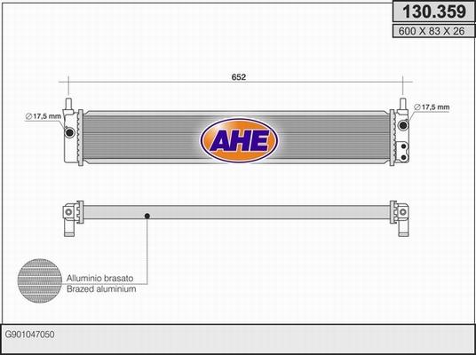AHE 130.359 - Radiators, Motora dzesēšanas sistēma autodraugiem.lv