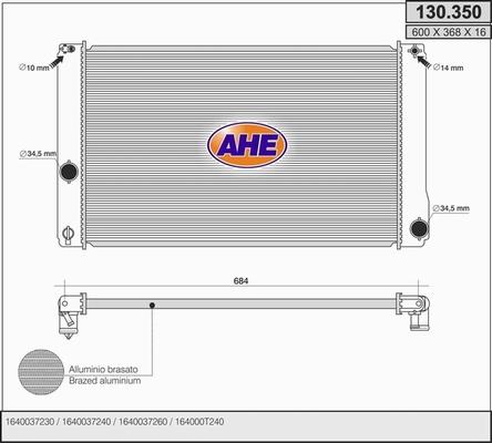 AHE 130.350 - Radiators, Motora dzesēšanas sistēma autodraugiem.lv