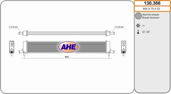 AHE 130.366 - Radiators, Motora dzesēšanas sistēma autodraugiem.lv