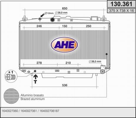 AHE 130.361 - Radiators, Motora dzesēšanas sistēma autodraugiem.lv