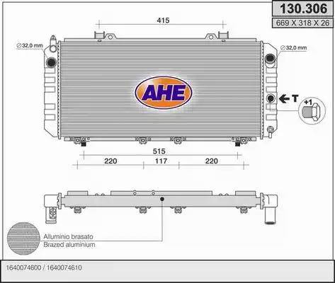 AHE 130.306 - Radiators, Motora dzesēšanas sistēma autodraugiem.lv