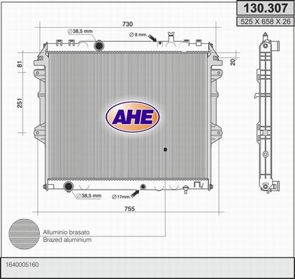 AHE 130.307 - Radiators, Motora dzesēšanas sistēma autodraugiem.lv