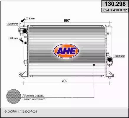 AHE 130.298 - Radiators, Motora dzesēšanas sistēma autodraugiem.lv