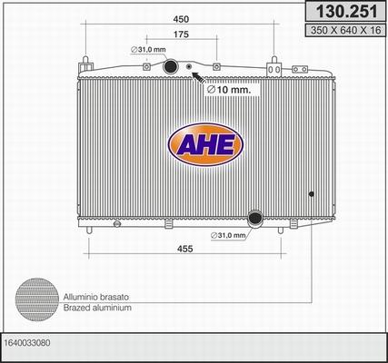 AHE 130.251 - Radiators, Motora dzesēšanas sistēma autodraugiem.lv