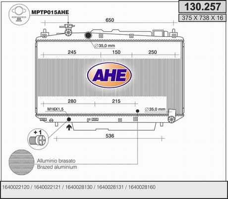 AHE 130.257 - Radiators, Motora dzesēšanas sistēma autodraugiem.lv