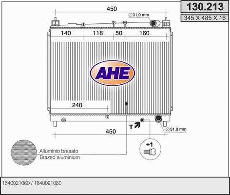 AHE 130.213 - Radiators, Motora dzesēšanas sistēma autodraugiem.lv