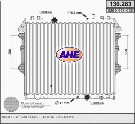 AHE 130.283 - Radiators, Motora dzesēšanas sistēma autodraugiem.lv