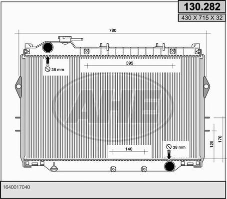 AHE 130.282 - Radiators, Motora dzesēšanas sistēma autodraugiem.lv