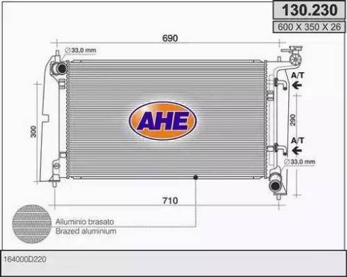 AHE 130.230 - Radiators, Motora dzesēšanas sistēma autodraugiem.lv