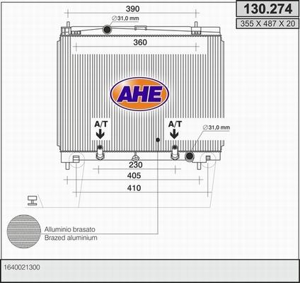 AHE 130.274 - Radiators, Motora dzesēšanas sistēma autodraugiem.lv