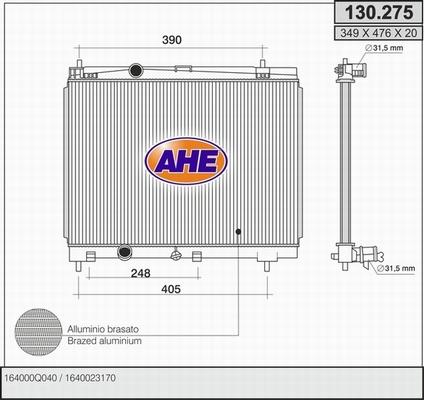 AHE 130.275 - Radiators, Motora dzesēšanas sistēma autodraugiem.lv