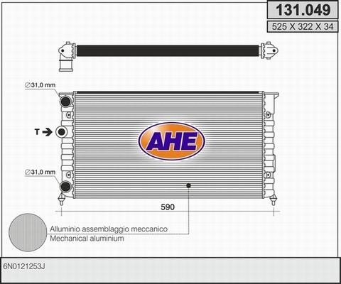 AHE 131.049 - Radiators, Motora dzesēšanas sistēma autodraugiem.lv