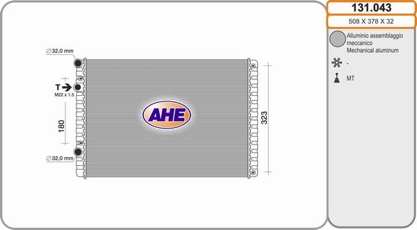 AHE 131.043 - Radiators, Motora dzesēšanas sistēma autodraugiem.lv