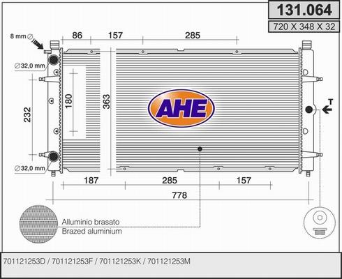 AHE 131.064 - Radiators, Motora dzesēšanas sistēma autodraugiem.lv