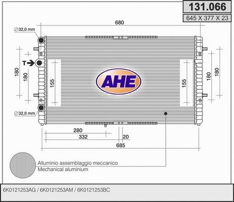 AHE 131.066 - Radiators, Motora dzesēšanas sistēma autodraugiem.lv