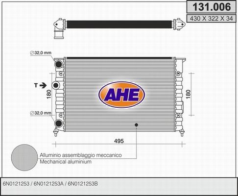 AHE 131.006 - Radiators, Motora dzesēšanas sistēma autodraugiem.lv