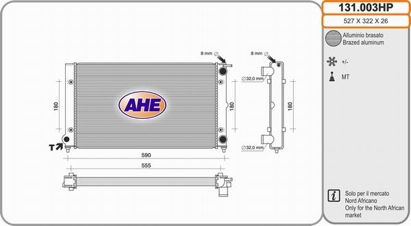 AHE 131.003HP - Radiators, Motora dzesēšanas sistēma autodraugiem.lv