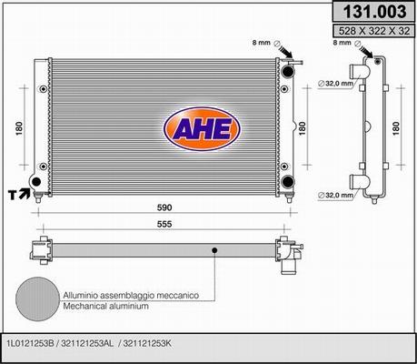 AHE 131.003 - Radiators, Motora dzesēšanas sistēma autodraugiem.lv