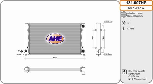 AHE 131.007HP - Radiators, Motora dzesēšanas sistēma autodraugiem.lv