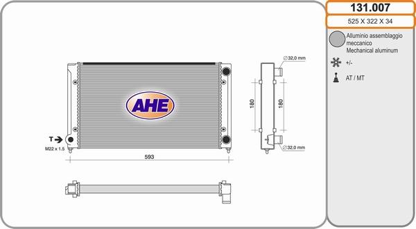 AHE 131.007 - Radiators, Motora dzesēšanas sistēma autodraugiem.lv