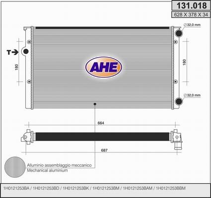 AHE 131.018 - Radiators, Motora dzesēšanas sistēma autodraugiem.lv