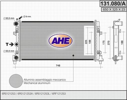 AHE 131.080/A - Radiators, Motora dzesēšanas sistēma autodraugiem.lv