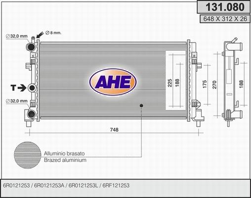 AHE 131.080 - Radiators, Motora dzesēšanas sistēma autodraugiem.lv