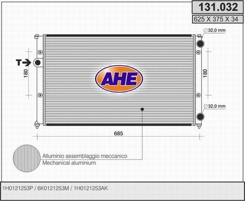 AHE 131.032 - Radiators, Motora dzesēšanas sistēma autodraugiem.lv