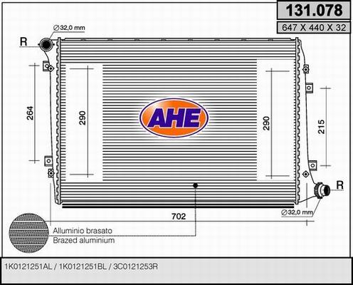 AHE 131.078 - Radiators, Motora dzesēšanas sistēma autodraugiem.lv