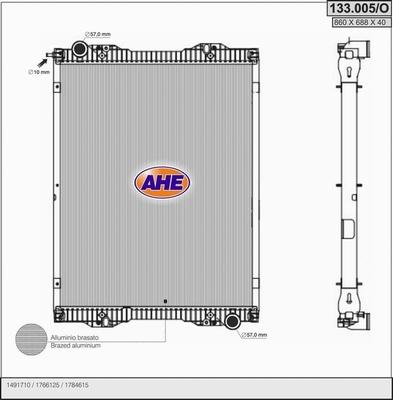 AHE 133.005/O - Radiators, Motora dzesēšanas sistēma autodraugiem.lv