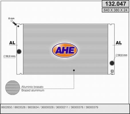 AHE 132.047 - Radiators, Motora dzesēšanas sistēma autodraugiem.lv