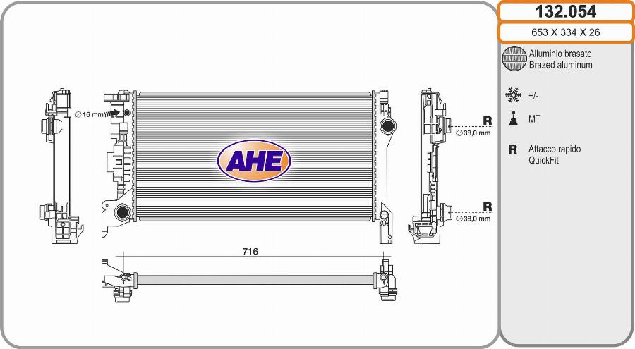 AHE 132.054 - Radiators, Motora dzesēšanas sistēma autodraugiem.lv