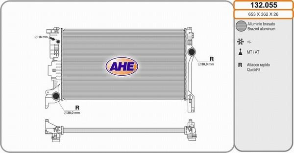 AHE 132.055 - Radiators, Motora dzesēšanas sistēma autodraugiem.lv