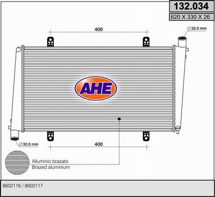 AHE 132.034 - Radiators, Motora dzesēšanas sistēma autodraugiem.lv