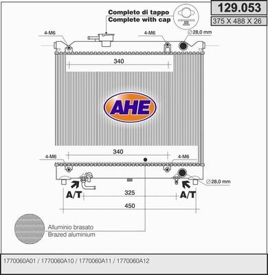 AHE 129.053 - Radiators, Motora dzesēšanas sistēma autodraugiem.lv