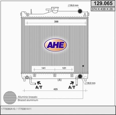 AHE 129.065 - Radiators, Motora dzesēšanas sistēma autodraugiem.lv