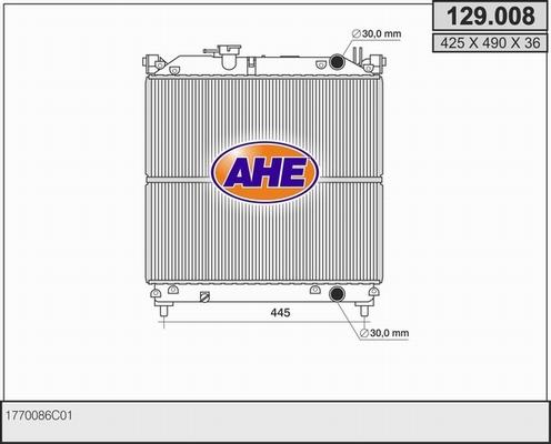 AHE 129.008 - Radiators, Motora dzesēšanas sistēma autodraugiem.lv