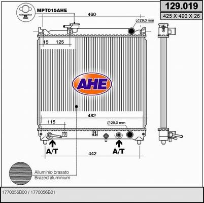 AHE 129.019 - Radiators, Motora dzesēšanas sistēma autodraugiem.lv